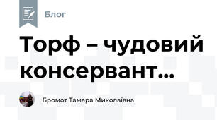 Торф – чудовий консервант...