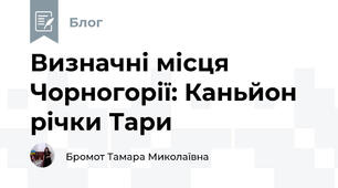 Визначні місця Чорногорії: Каньйон річки Тари