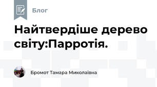Найтвердіше дерево світу:Парротія.