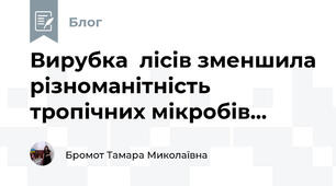 Вирубка  лісів зменшила різноманітність тропічних мікробів...
