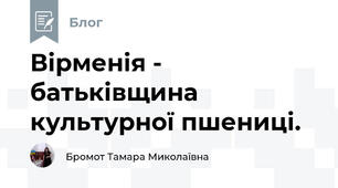 Вірменія - батьківщина культурної пшениці.