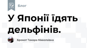 У Японії їдять дельфінів.
