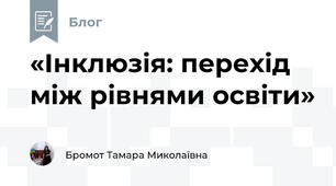 «Інклюзія: перехід між рівнями освіти»