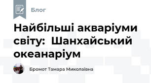 Найбільші акваріуми  світу:  Шанхайський океанаріум
