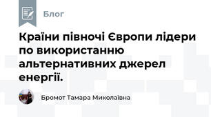 Країни півночі Європи лідери по використанню альтернативних джерел енергії. 