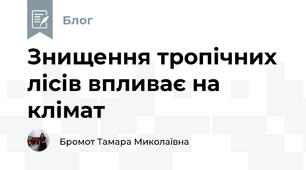 Знищення тропічних лісів впливає на клімат