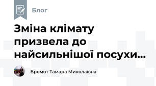 Зміна клімату призвела до найсильнішої посухи...