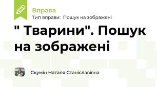 " Тварини". Пошук на зображені