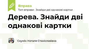 Дерева. Знайди дві однакові картки