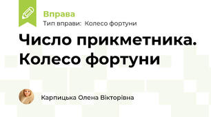 Число прикметника. Колесо фортуни