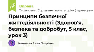 Принципи безпечної життєдіяльності (Здоров'я, безпека та добробут, 5 клас, урок 2)