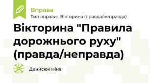 Вікторина "Правила дорожнього руху" (правда/неправда)