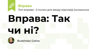Вправа: Так чи ні?