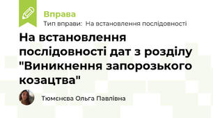 На встановлення послідовності дат з розділу "Виникнення запорозького козацтва"