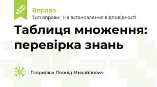Таблиця множення: перевірка знань