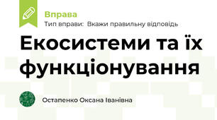 Екосистеми та їх функціонування