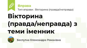 Вікторина (правда/неправда) з теми іменник