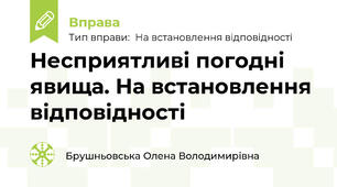 Несприятливі погодні явища. На встановлення відповідності