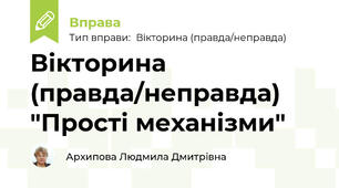 Вікторина (правда/неправда) "Прості механізми"