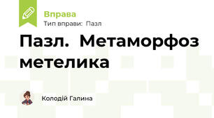 Пазл.  Метаморфоз метелика