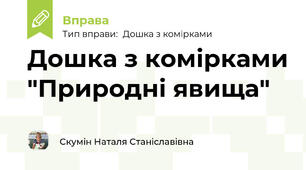 Дошка з комірками "Природні явища"