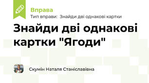 Знайди дві однакові картки "Ягоди"